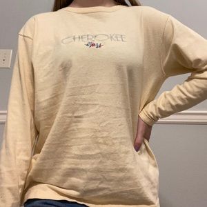 Vintage pale yellow Cherokee long sleeve shirt